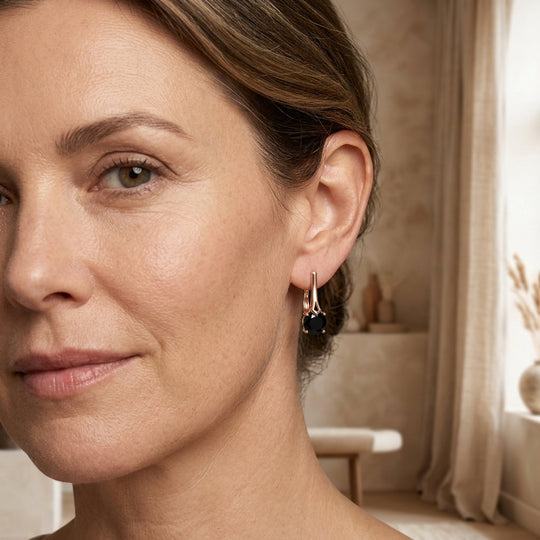 Round Gold Lever Back Earrings