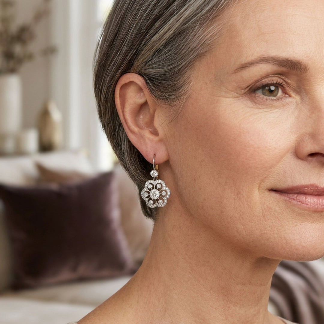 Vintage Floral Drop Earrings
