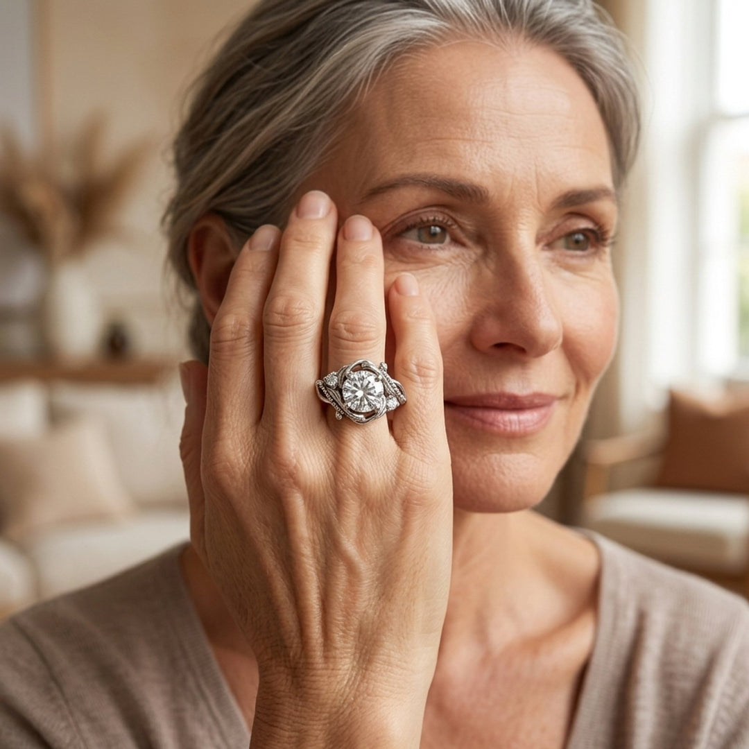 Sterling Silver Branch Zirconia Ring