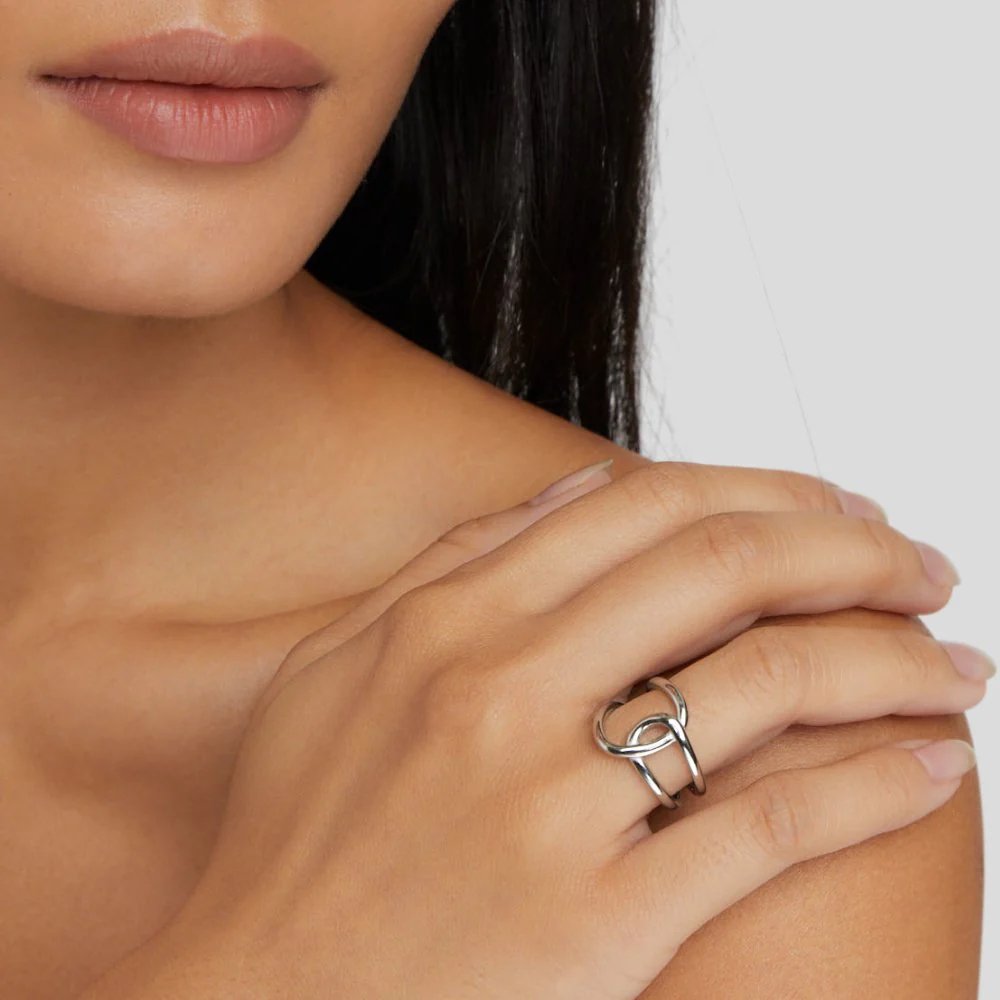 Sterling Silver Open Interlocking Ring