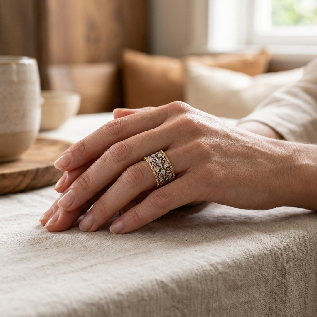 Two-Tone Filigree Ring