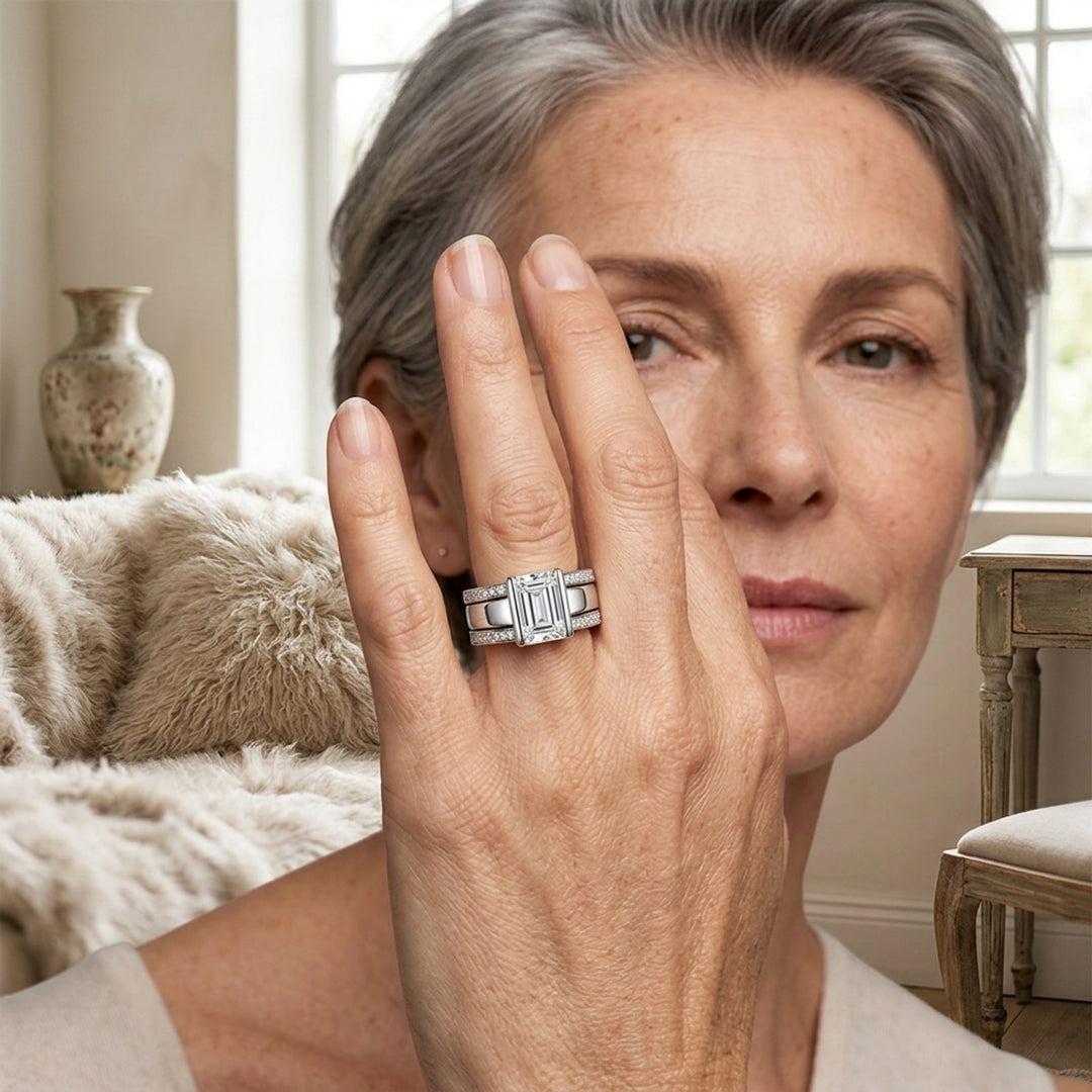Sterling Silver Bezel-Set Cubic Zirconia Ring