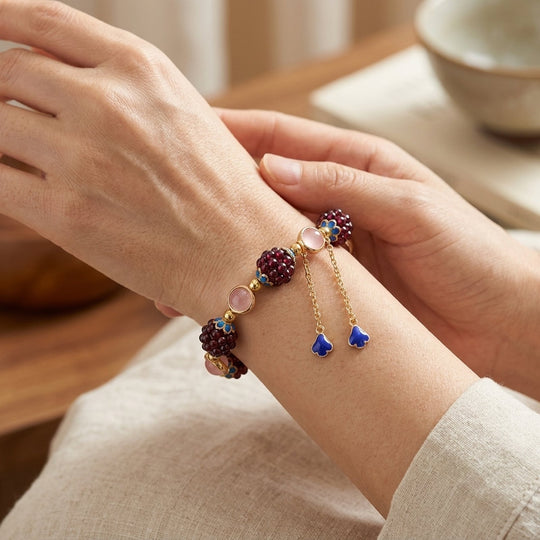 Adjustable Chain Natural Stone Beaded Bracelet