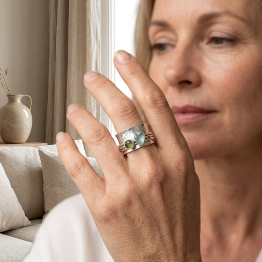 Hammered Sterling Silver Heart Ring