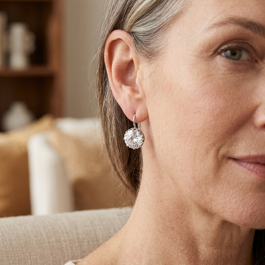 Crown-Set Zirconia Drop Earrings