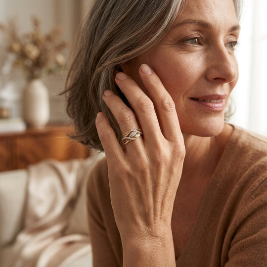 Pavé Leaf Design Ring
