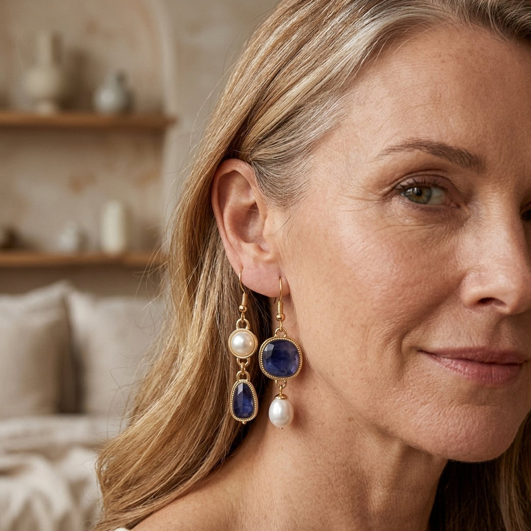 Gold-Plated Pearl Drop Earrings