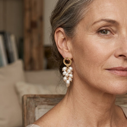Baroque Pearl Cluster Drop Earrings