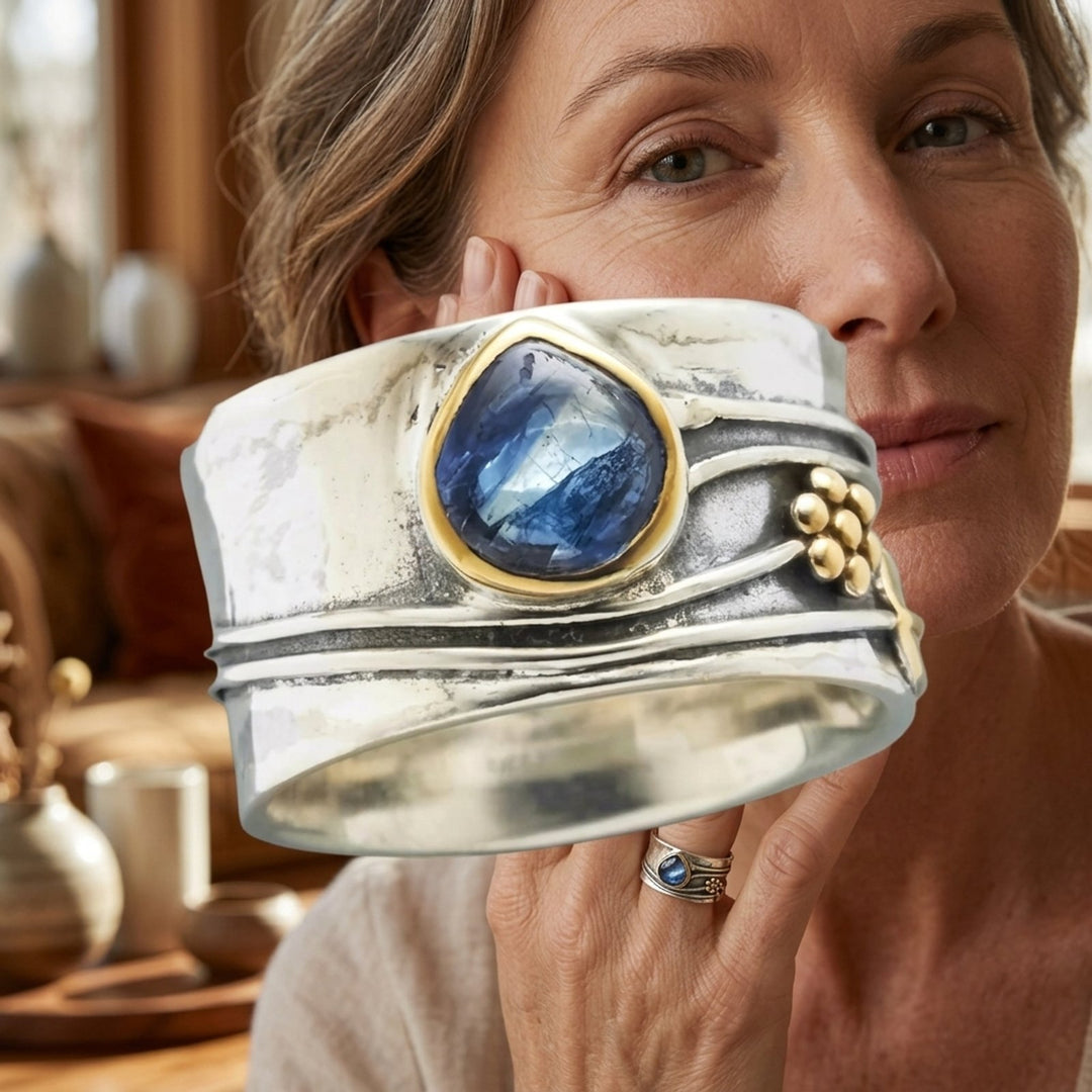 Two-Tone Bezel Set Gemstone Ring