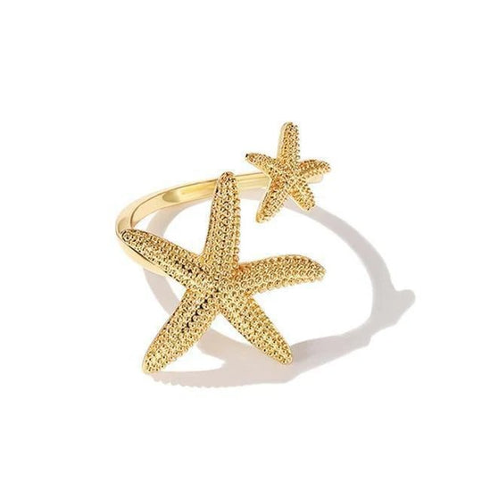 Adjustable Starfish Statement Ring