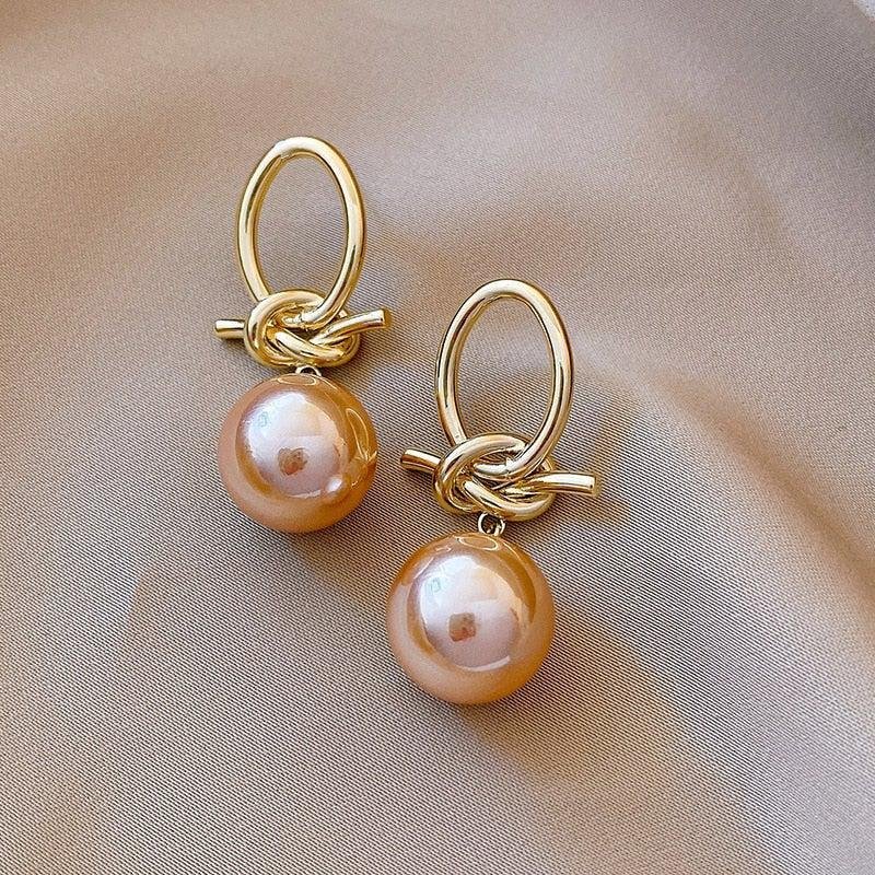 Toggle Clasp Pearl Drop Earrings