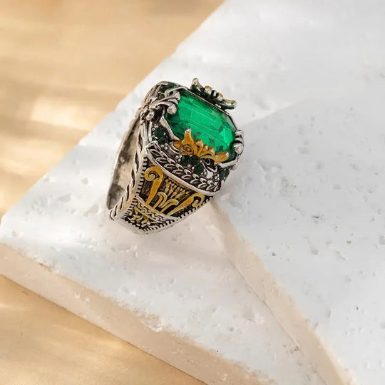 Sterling Silver Emerald Vintage Ring