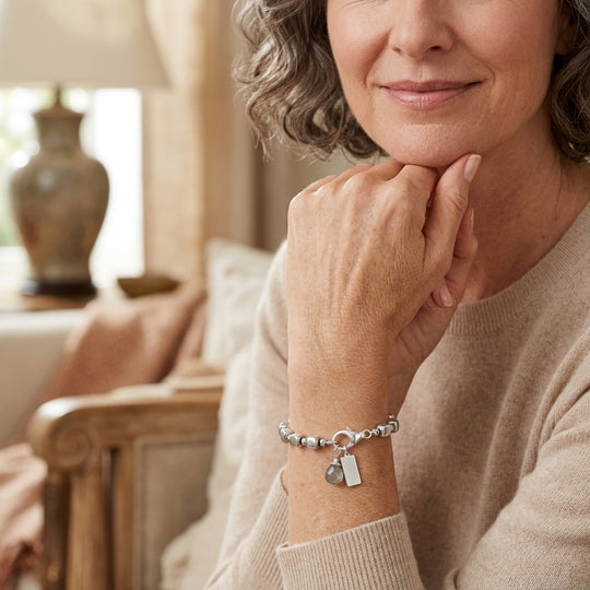 Sterling Silver Cubic Bead Bracelet