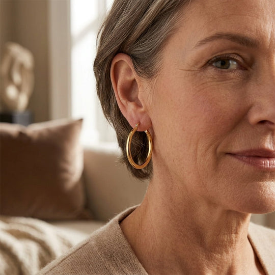 Polished Round Hoop Earrings