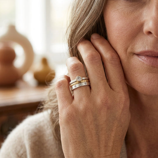 Mixed Metal Stacked Zirconia Rings