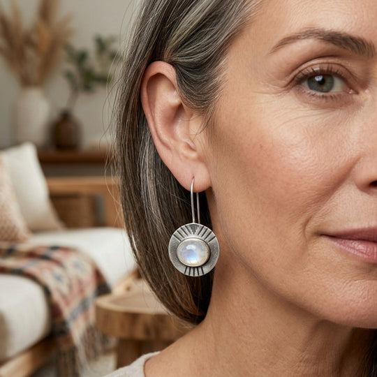 Sterling Silver Moonstone Drop Earrings