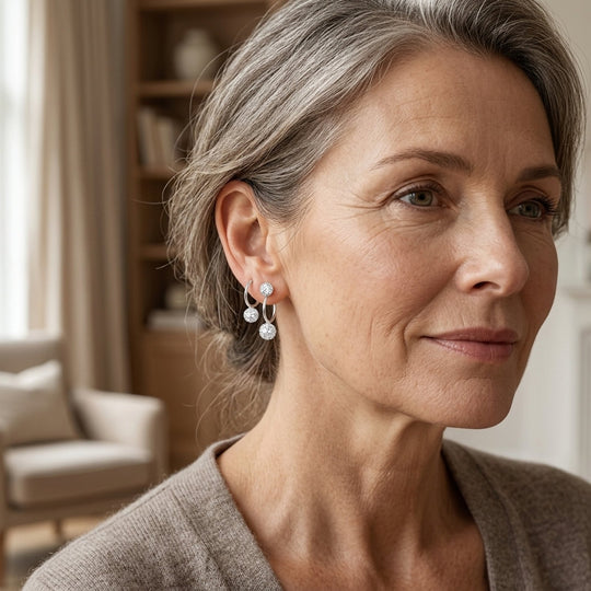 Ball Drop Hoop Earrings