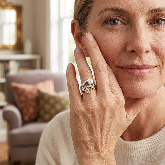 Two-Tone Bezel-Set Zirconia Ring