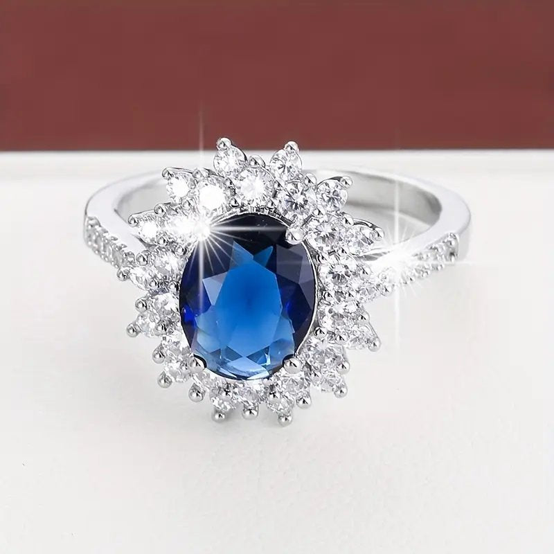 Halo Sapphire Engagement Ring