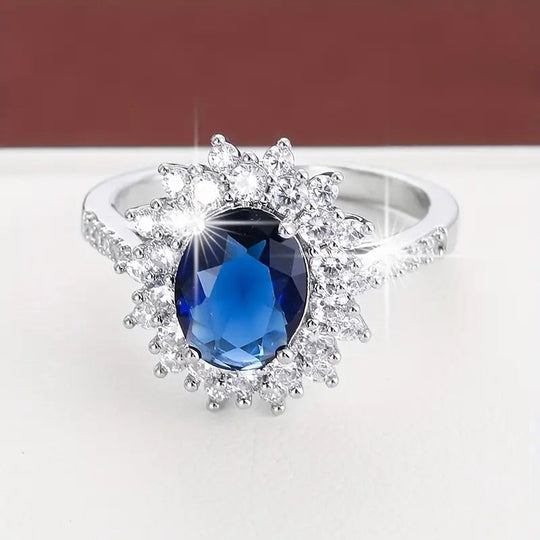 Halo Sapphire Engagement Ring