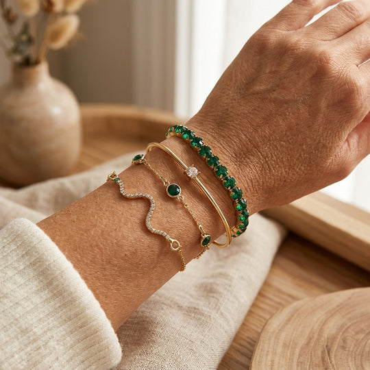 Gold-Plated Tennis Bracelet Set