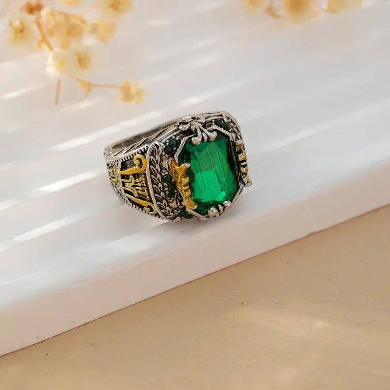 Sterling Silver Emerald Vintage Ring