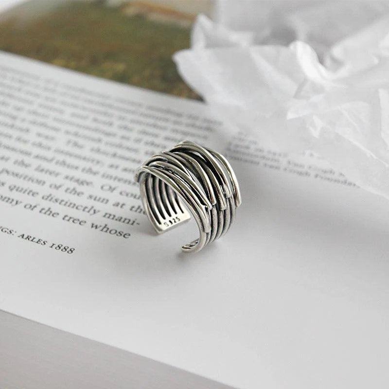 Sterling Silver Multi-Band Adjustable Ring