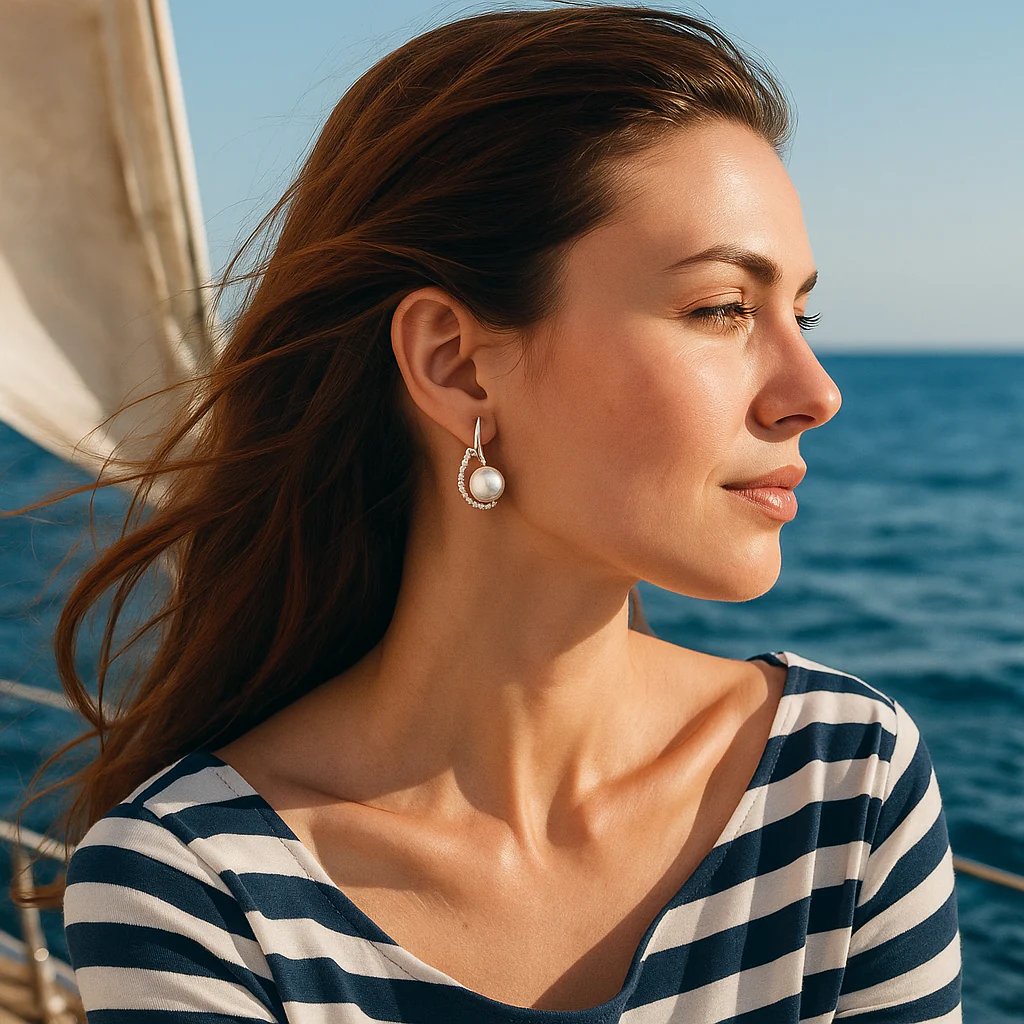 Diamond-Encrusted Pearl Drop Earrings
