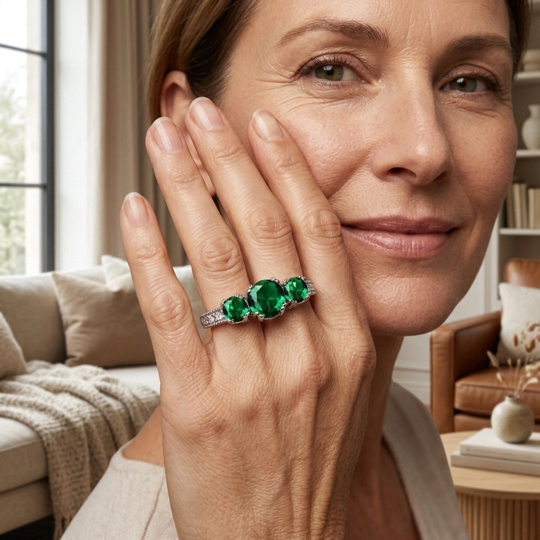 Sterling Silver Three-Stone Ring