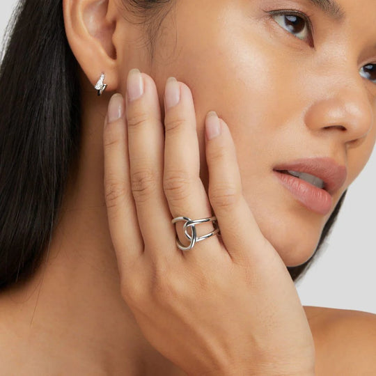 Sterling Silver Open Interlocking Ring