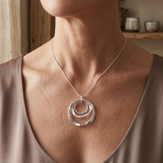 Layered Circle Sterling Silver Pendant