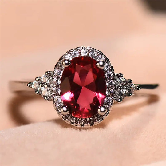Sterling Silver Halo Engagement Ring