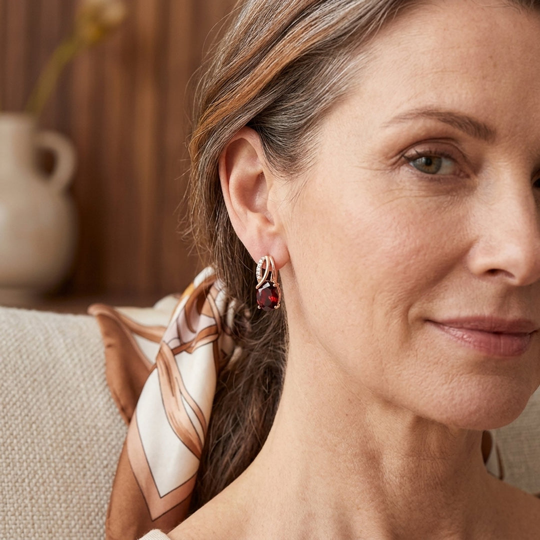 Gold Teardrop Drop Earrings