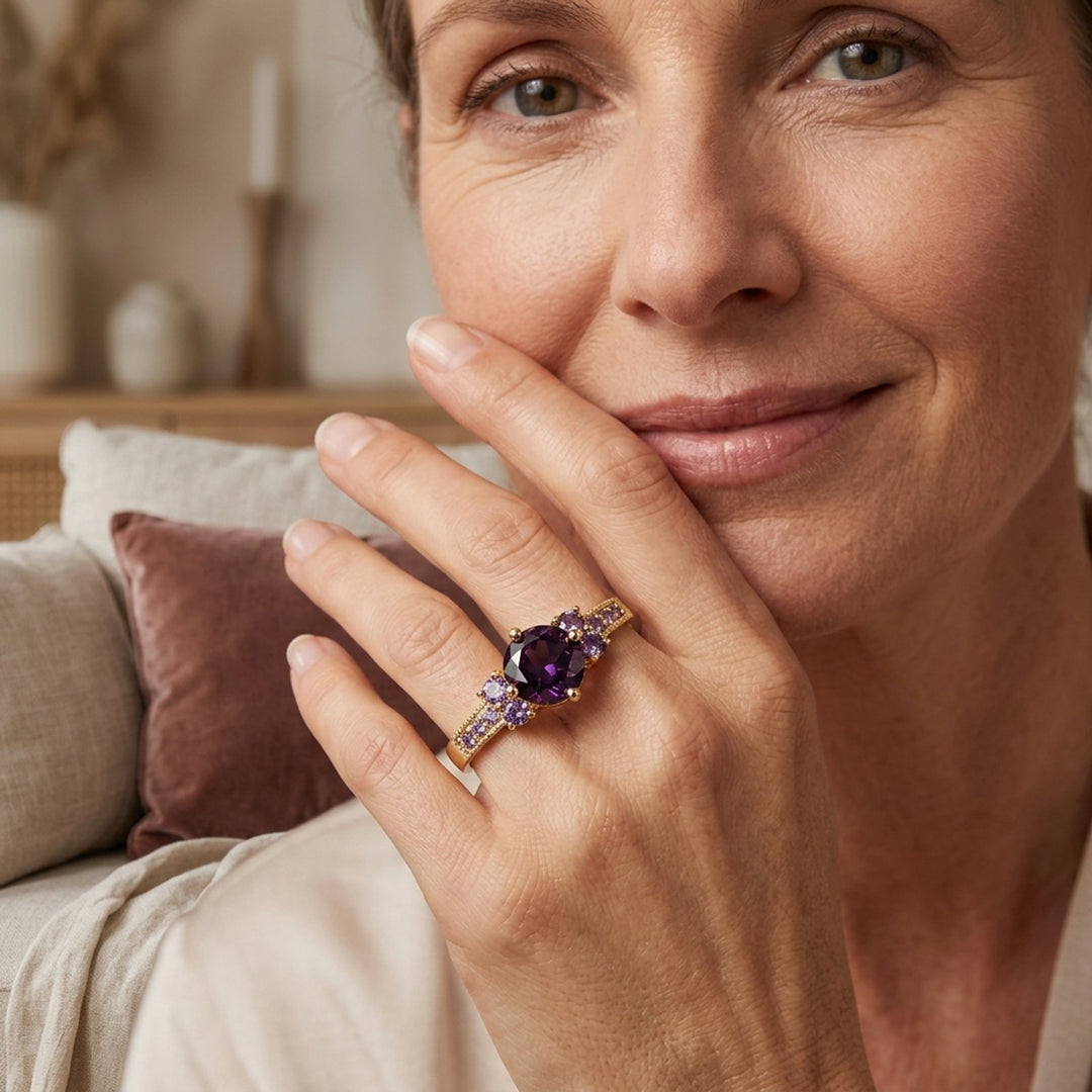 Gold Plated Multi-Stone Ring