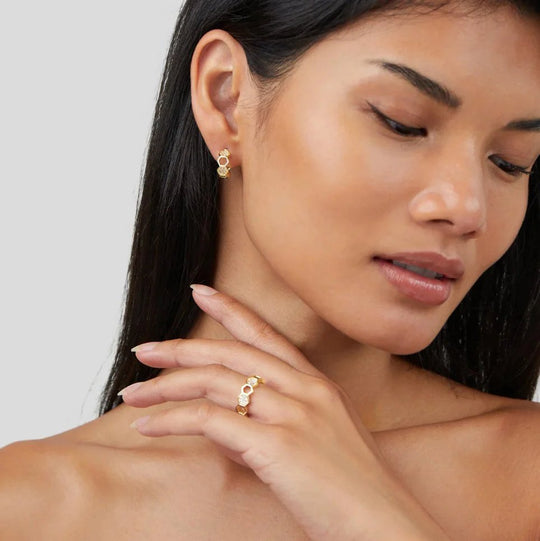 Hexagonal Pavé Open Band Ring