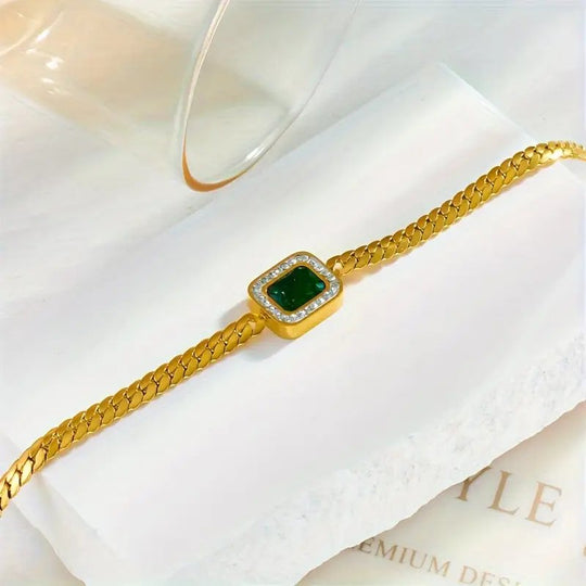 Cuban Chain Emerald Bracelet