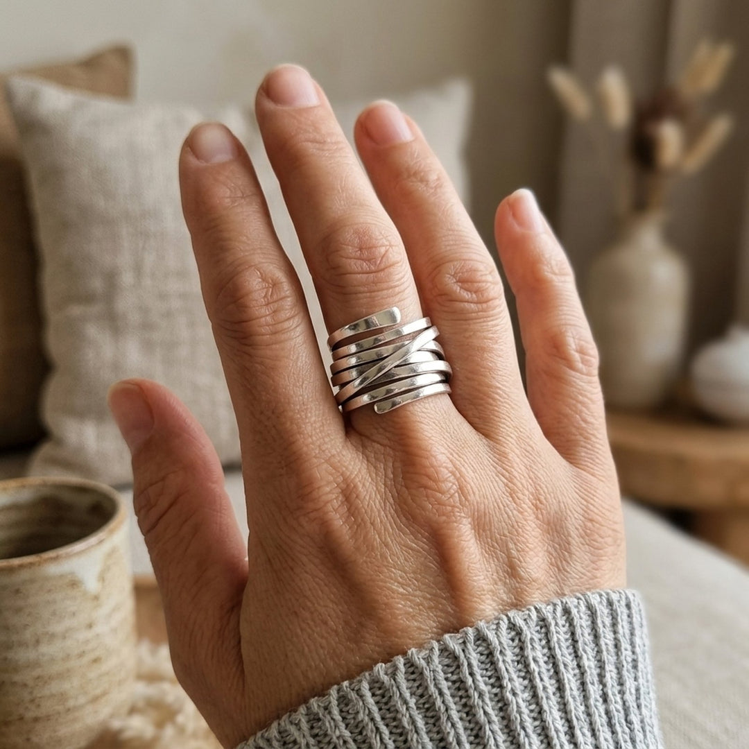 Multi-Band Sterling Silver Wrap Ring