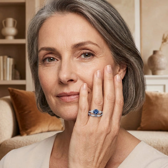 Sterling Silver Sapphire Halo Ring