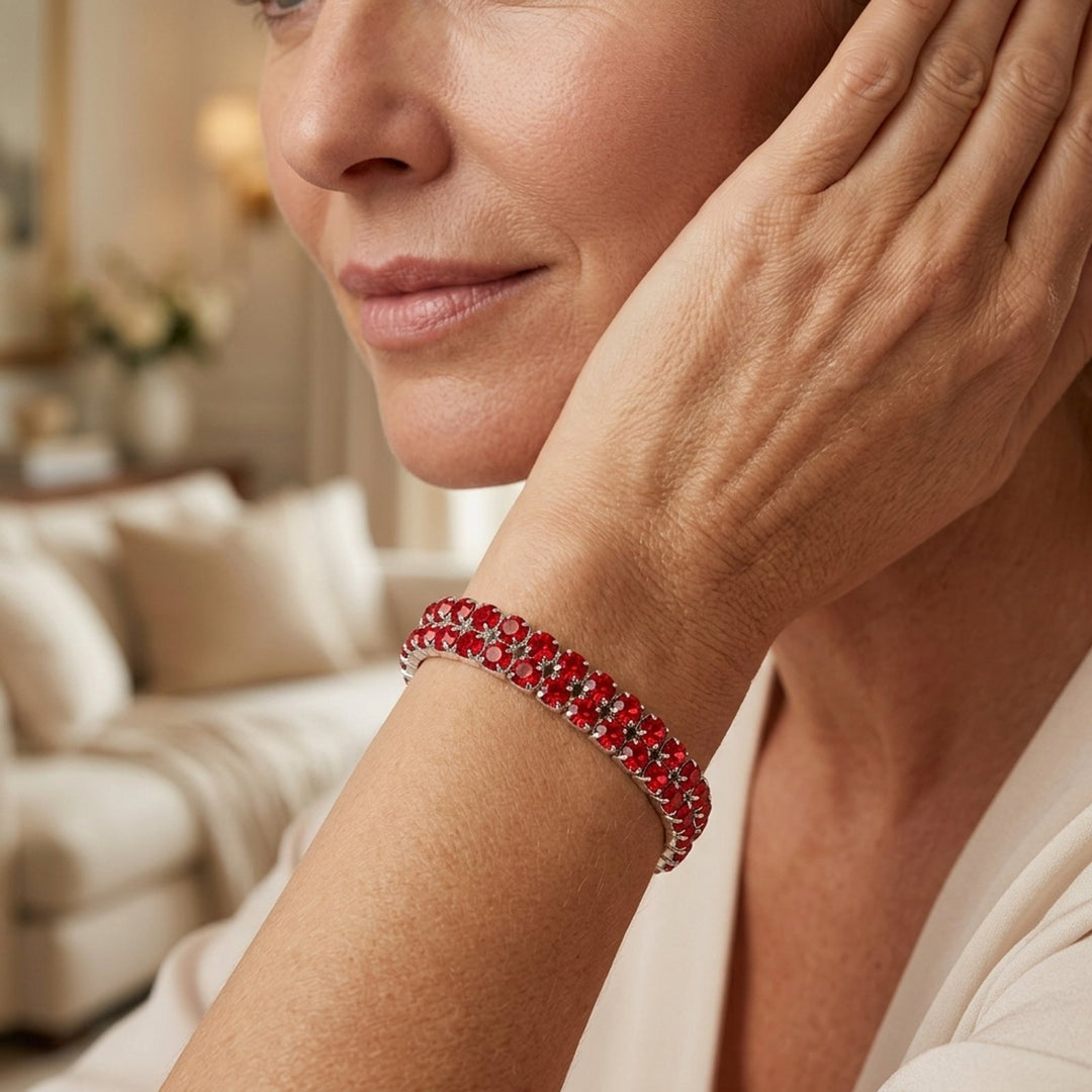 Sterling Silver Rhinestone Tennis Bracelet