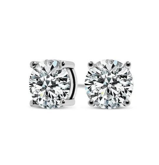 Round Cut Diamond Stud Earrings