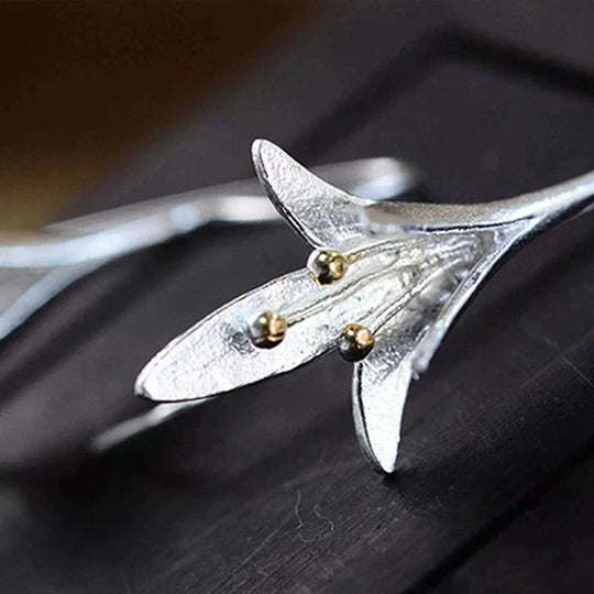 Sterling Silver Floral Drop Earrings