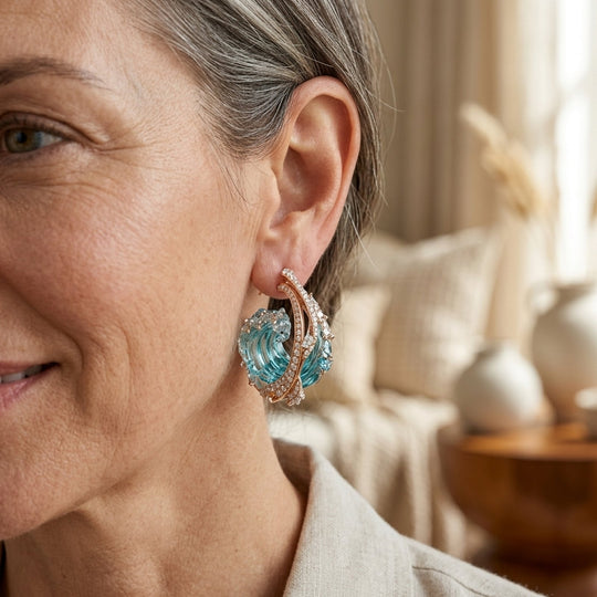 Pavé Wave Hoop Earrings