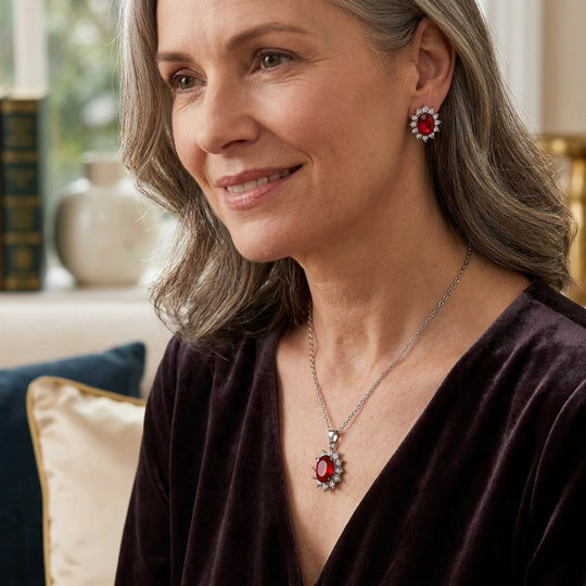 Halo Silver-Plated Jewelry Set