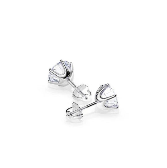 Round Cut Diamond Stud Earrings