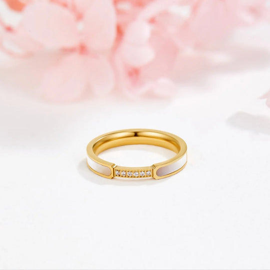 Gold Plated Inlay Band Ring