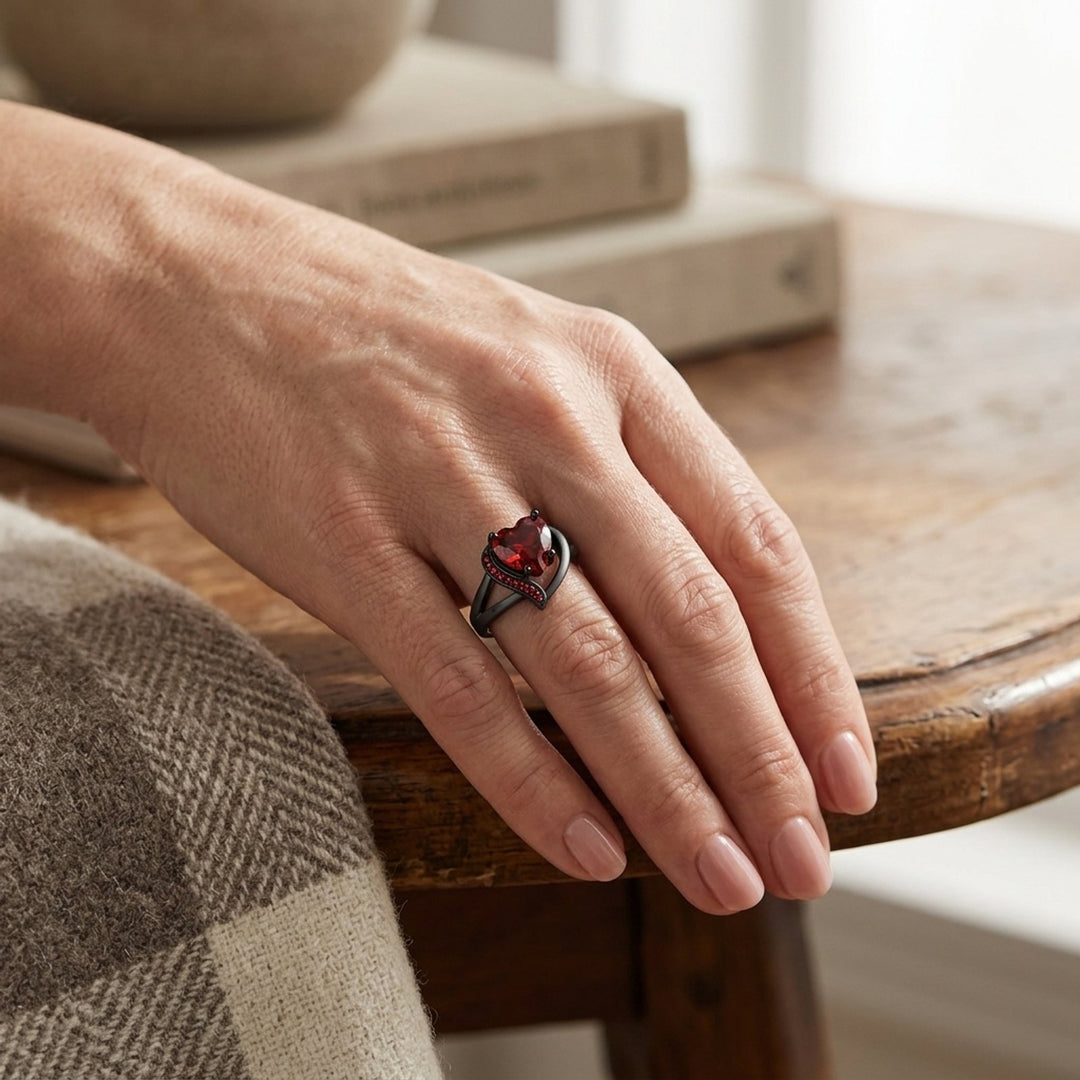 Heart-Shaped Sterling Silver Ring