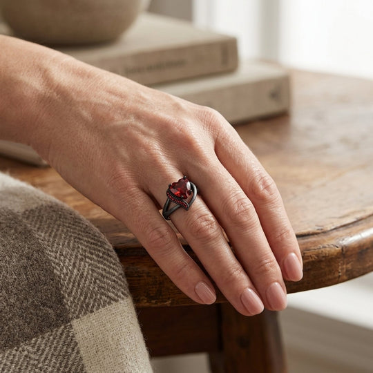 Heart-Shaped Sterling Silver Ring