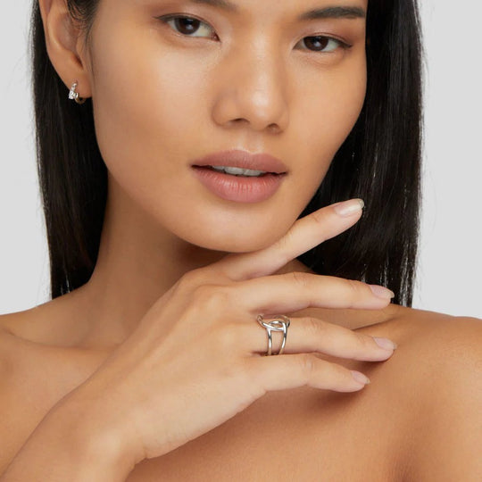 Sterling Silver Open Interlocking Ring