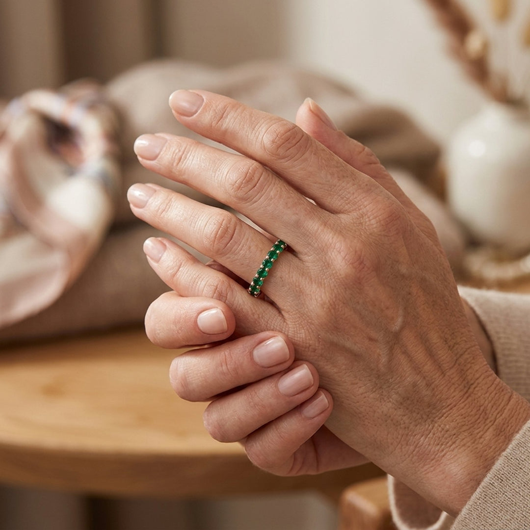 Prong-Set Gold Eternity Ring