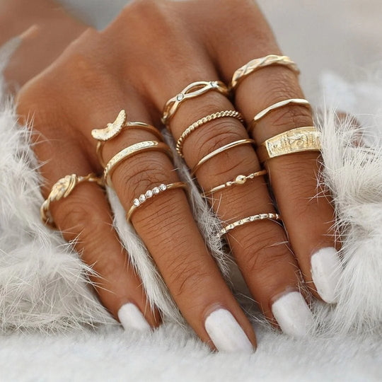 Gold-Plated Celestial Ring Set